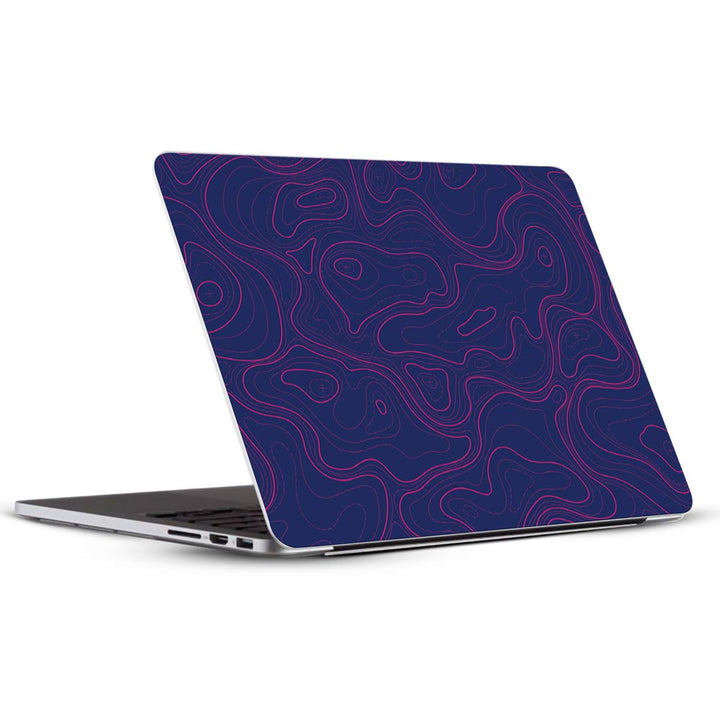 Topographic Blue Map - Laptop Skins