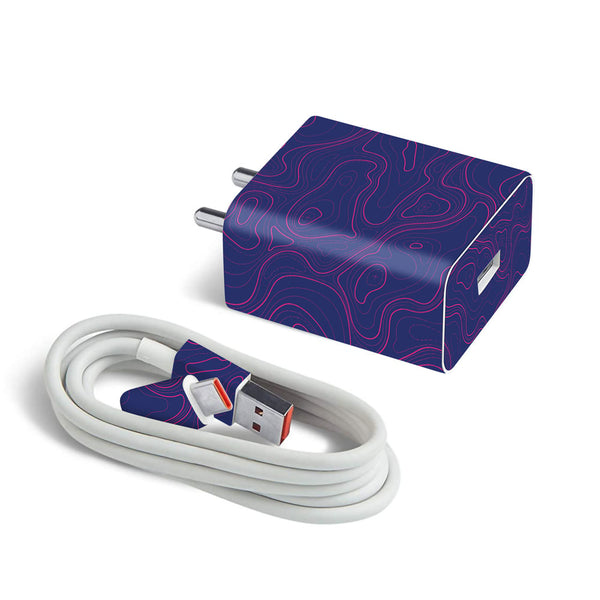 Topographic Blue Map - MI 22.5W & 33W Charger Skin