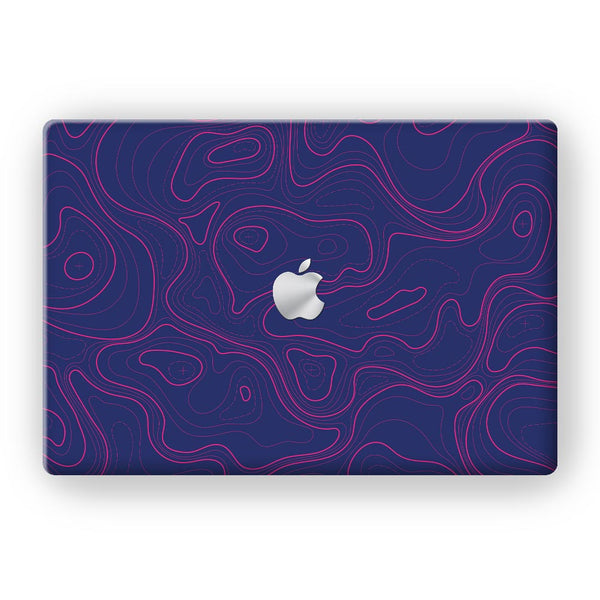 Topographic Blue Map - MacBook Skins