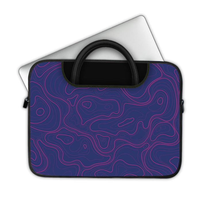 Topographic Blue Map - Pockets Laptop Sleeve