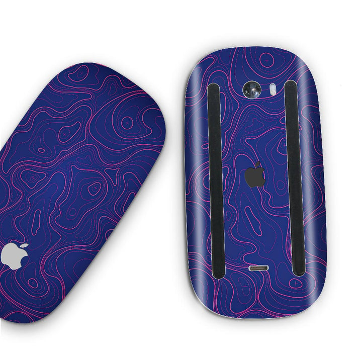 Topographic Blue map - Apple Magic Mouse 2 Skins