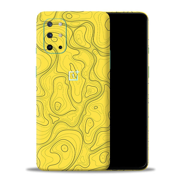 Topographic Yellow Map - Mobile Skin