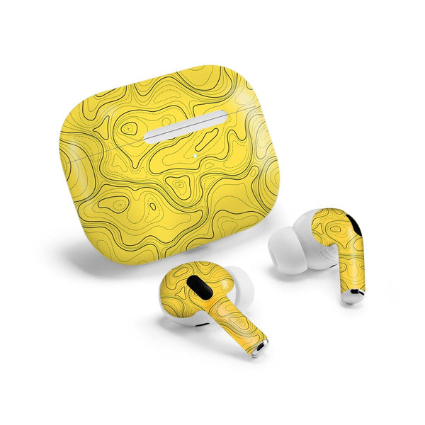 Topographic Yellow Map - Airpods Pro 2 Skin