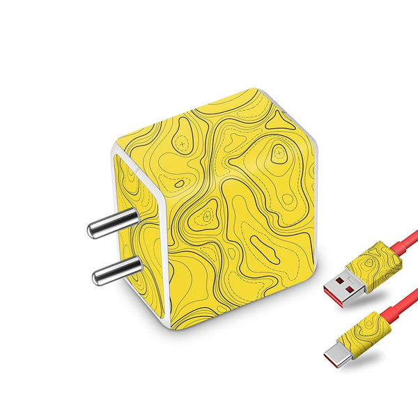Topographic Yellow Map - Oneplus Dash Charger Skin