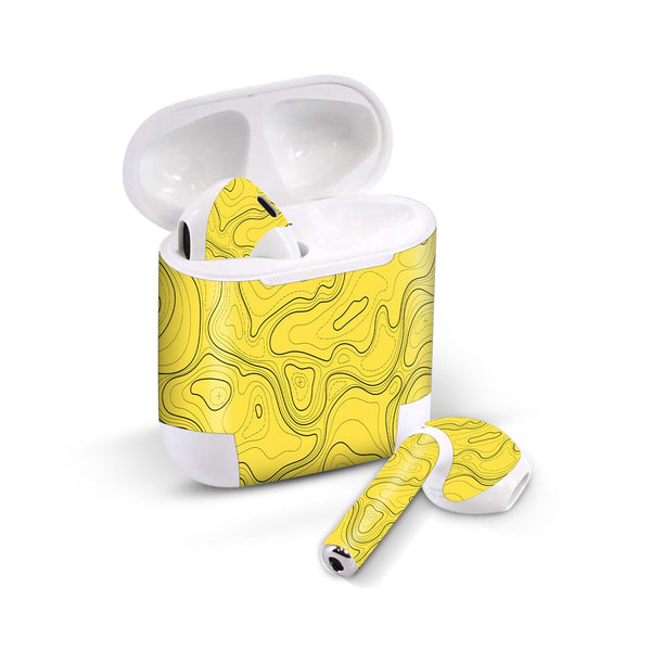 Topographic Yellow Map - Airpods 1/2/3 Skin