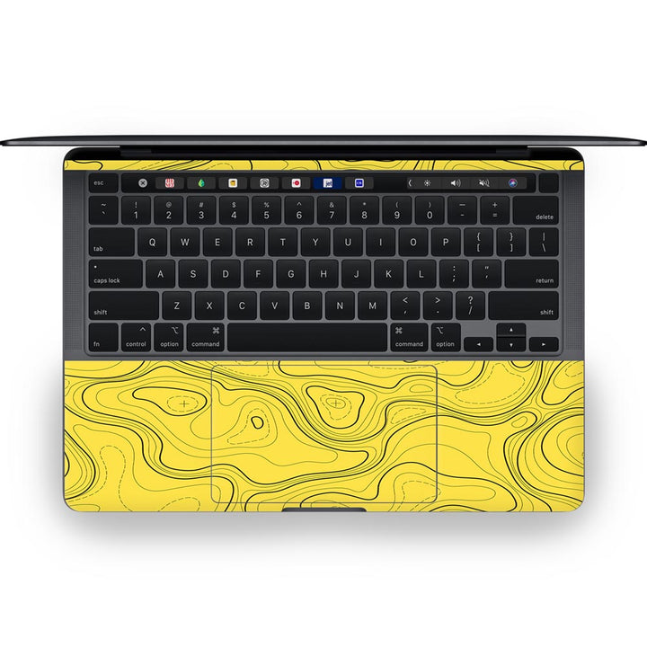 Topographic Yellow Map - MacBook Skins