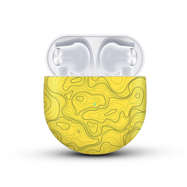 Topographic Yellow Map - Oneplus Buds Skin