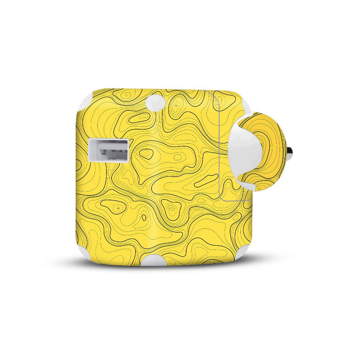 Topographic Yellow Map - Apple 2019 10W Charger skin