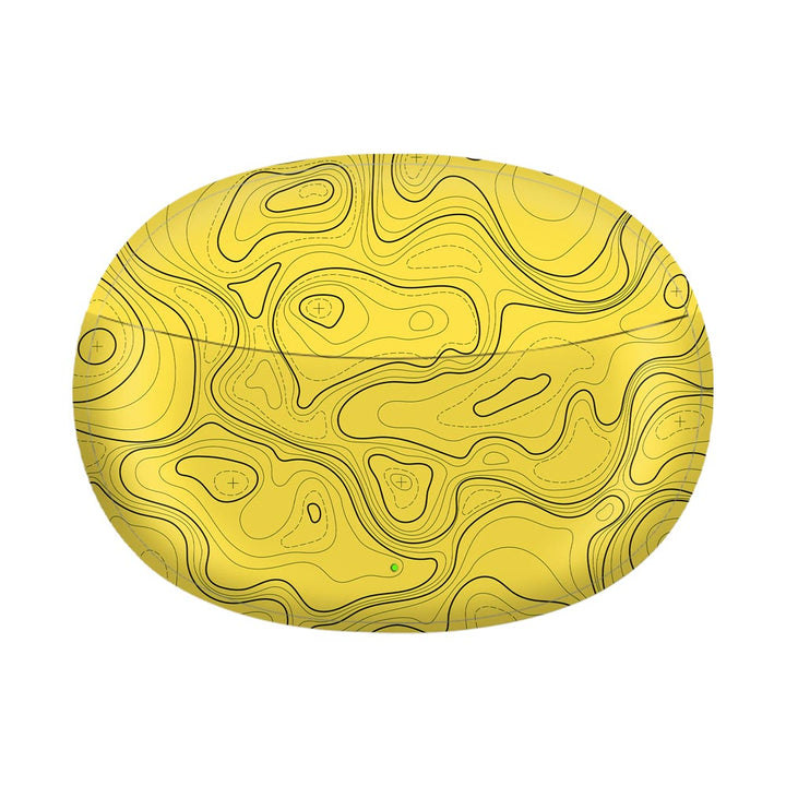 Topographic Yellow Map - Realme Buds Air 3 Neo Skin