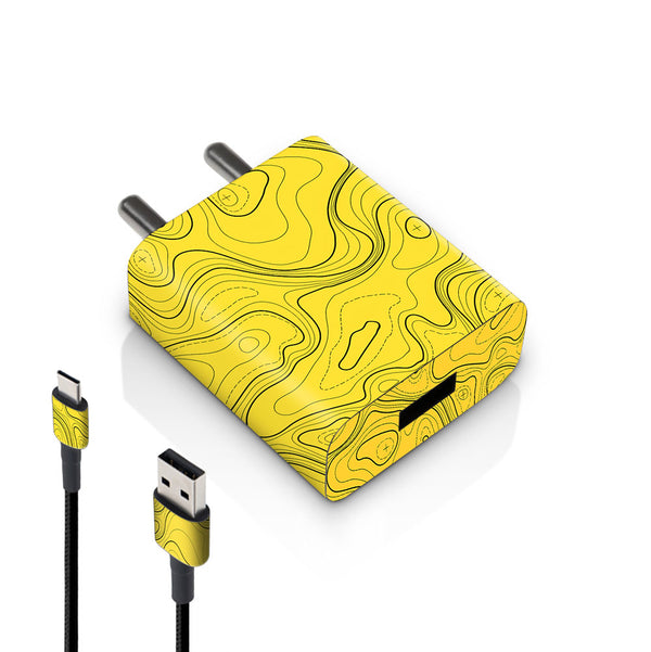 Topographic Yellow Map - MI 10W & 18W Charger Skin