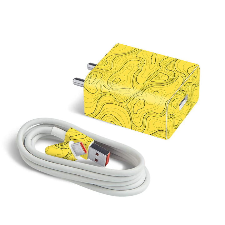 Topographic Yellow Map - MI 22.5W & 33W Charger Skin
