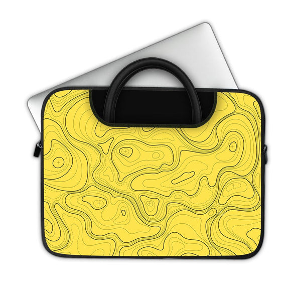 Topographic Yellow Map - Pockets Laptop Sleeve