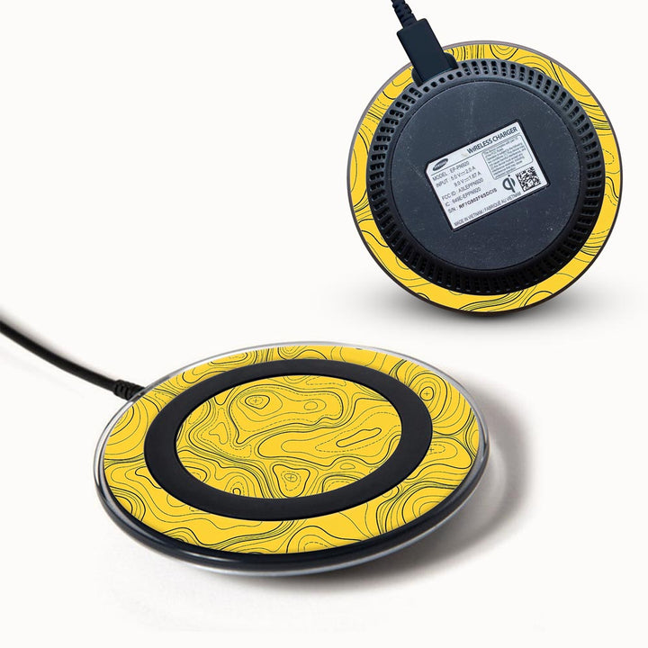 Topographic Yellow Map - Samsung Wireless Charger 2015 Skins