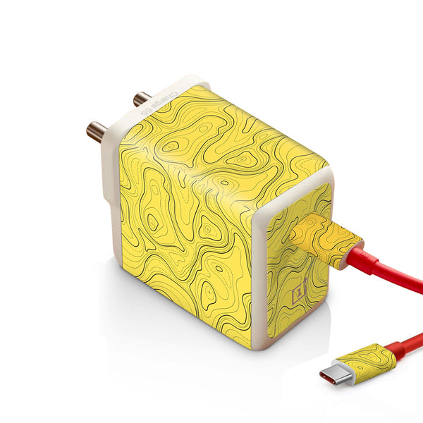 Topographic Yellow Map - Oneplus Warp 65W Charger skin