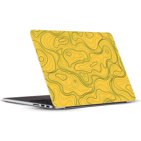 Topographic Yellow Map - Laptop Skins