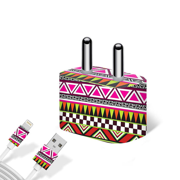 Tribal Pattern - charger skins for apple charger 5W by Sleeky India