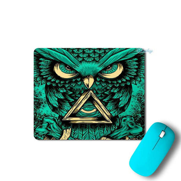 trippy-owl-green-3 Mousepad