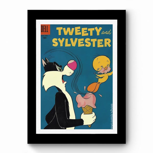 Tweety And Sylvester - Framed Poster