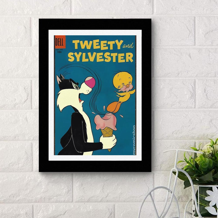 Tweety And Sylvester - Framed Poster