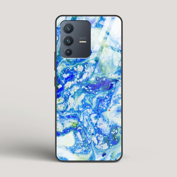 Blue Acid Marble - vivo V23 5G Glass Case