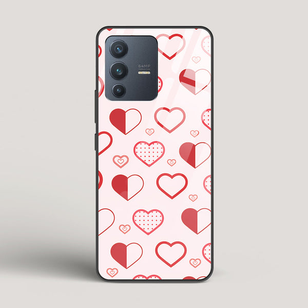 Abstract Heart Pattern - Vivo V23 5G Glass Gripper Case