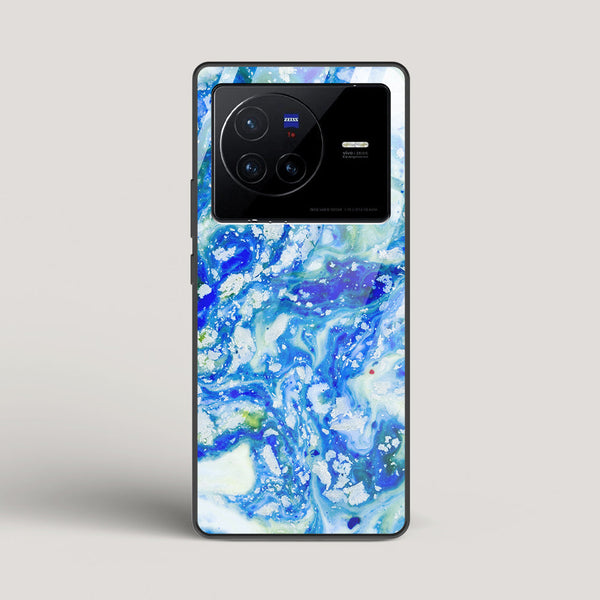 Blue Acid Marble - vivo X80 Glass Case