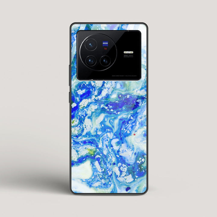 Blue Acid Marble - vivo X80 Glass Case