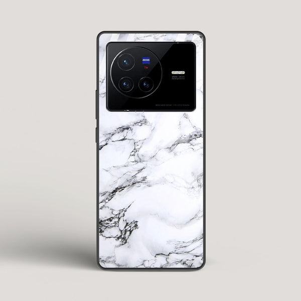 Marble White Luna - vivo X80 Glass Case