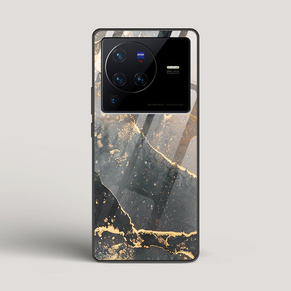 Black Gold Marble - vivo X80 Pro Glass Case