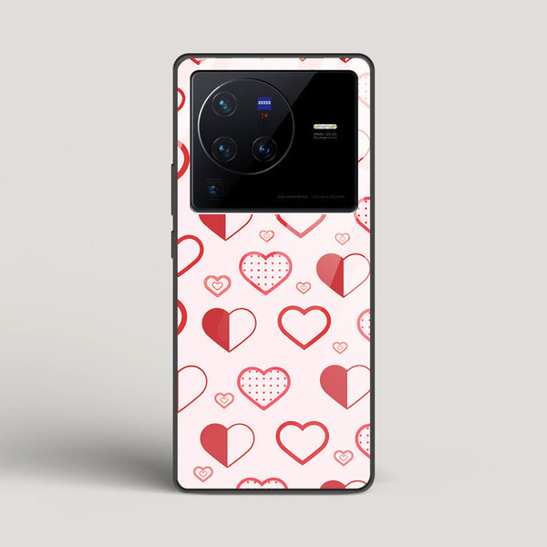 Abstract Heart Pattern - Vivo X80 Pro Glass Gripper Case