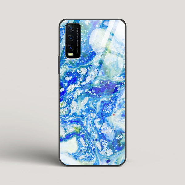 Blue Acid Marble - vivo Y20 Glass Case