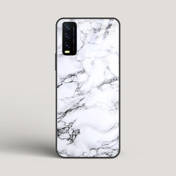 Marble White Luna - vivo Y20 Glass Case