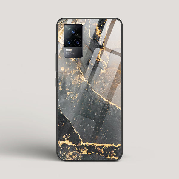 Black Gold Marble - vivo Y73 Glass Case