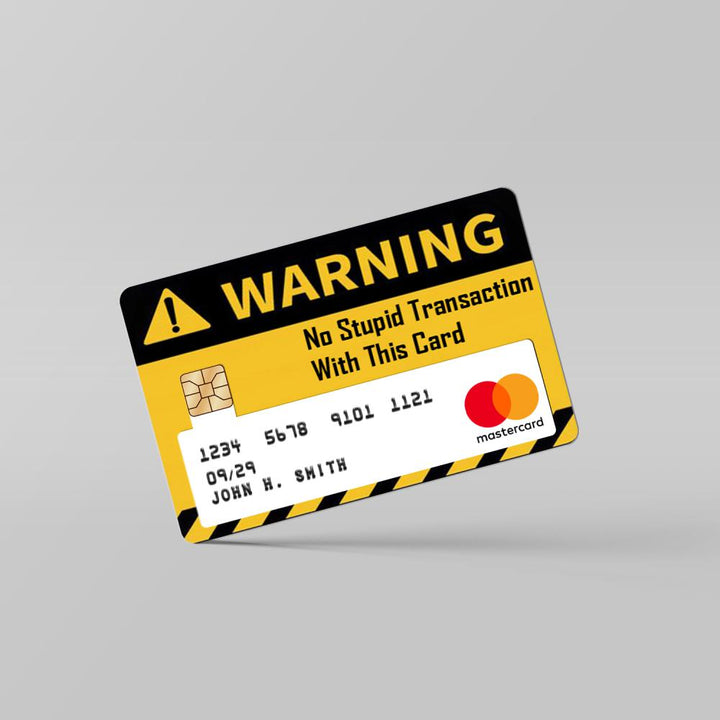 warning-card-skin By Sleeky India. Debit Card skins, Credit Card skins, Card skins in India, Atm card skins, Bank Card skins, Skins for debit card, Skins for debit Card, Personalized card skins, Customised credit card, Customised dedit card, Custom card skins