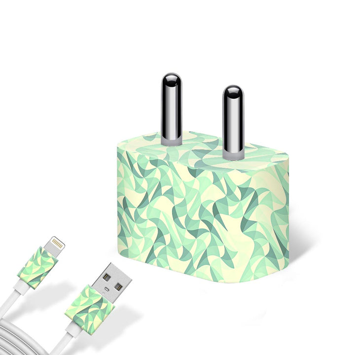 Wave Mosaic Green - Apple charger 5W Skin