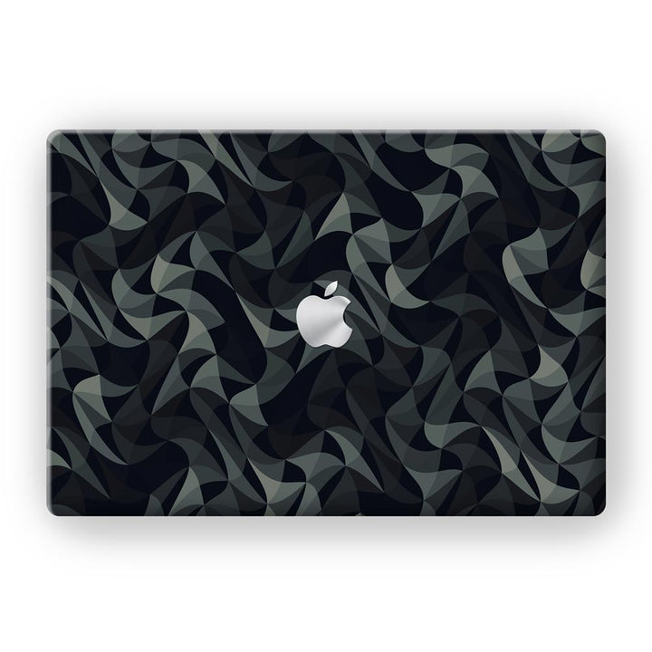 Wave Mosaic Grey Black - MacBook Skins