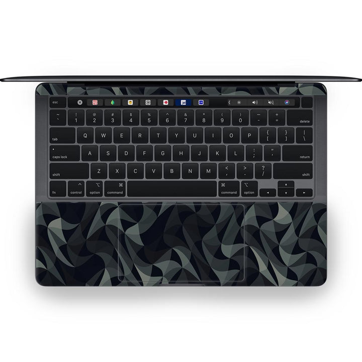 Wave Mosaic Grey Black - MacBook Skins