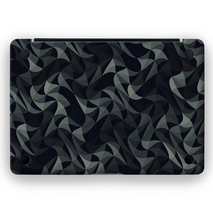 Wave Mosaic Grey Black - MacBook Skins