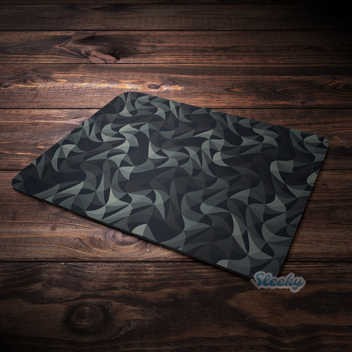 Wave Mosaic Grey Black - Mousepad