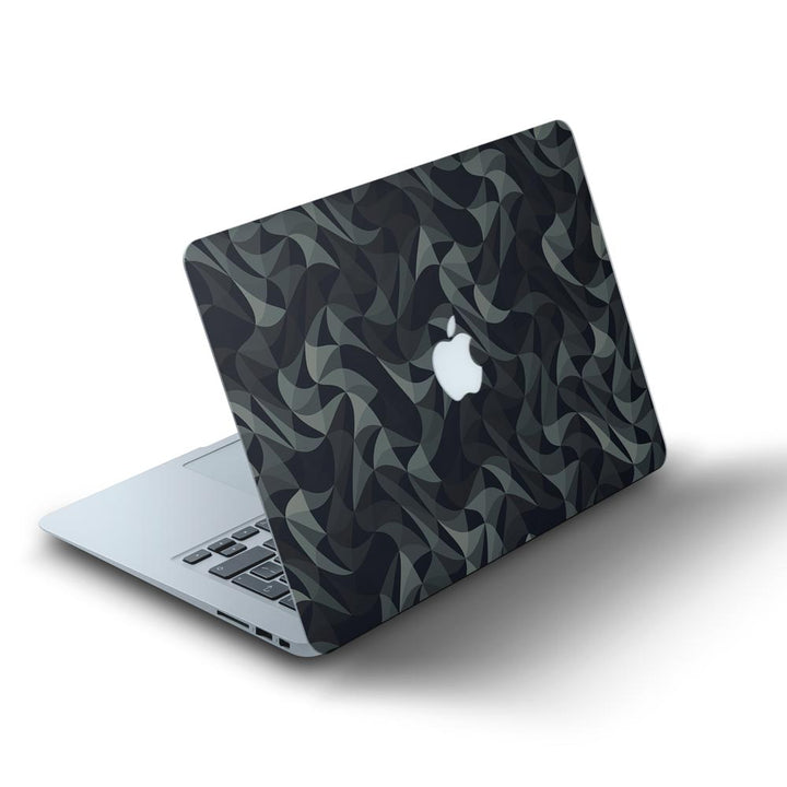 Wave Mosaic Grey Black - MacBook Skins