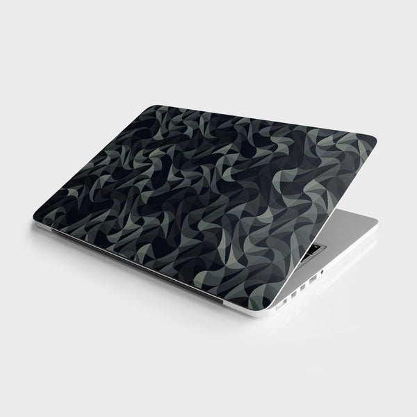 Wave Mosaic Grey Black - Laptop Skins