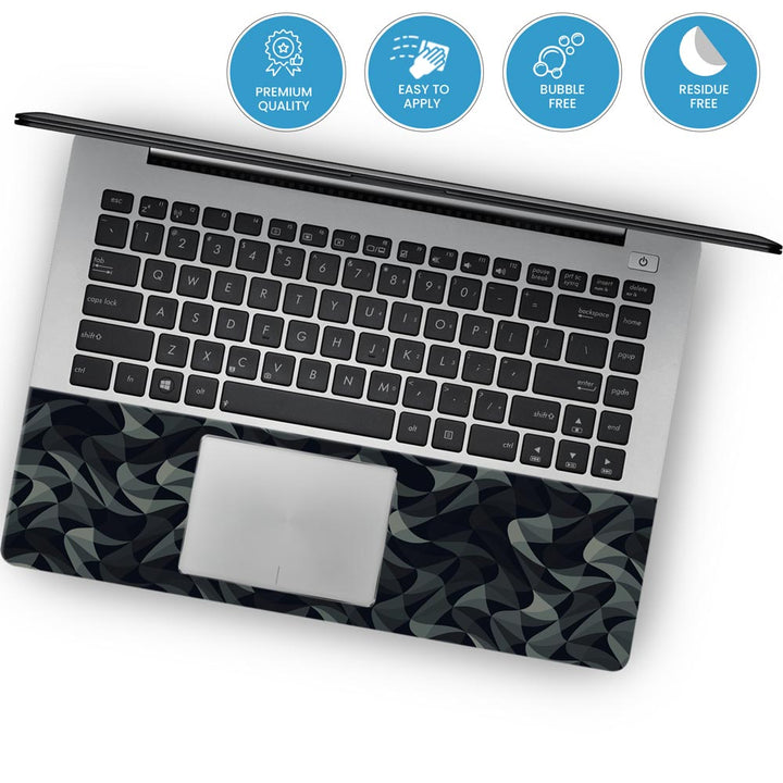 Wave Mosaic Grey Black - Laptop Skins