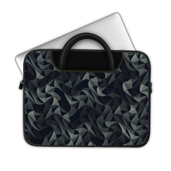 Wave Mosaic Grey Black - Pockets Laptop Sleeve