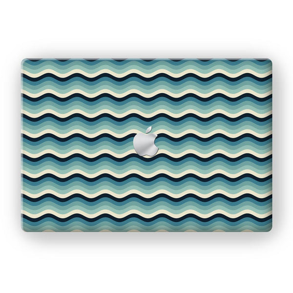 White Blue Waves - MacBook Skins