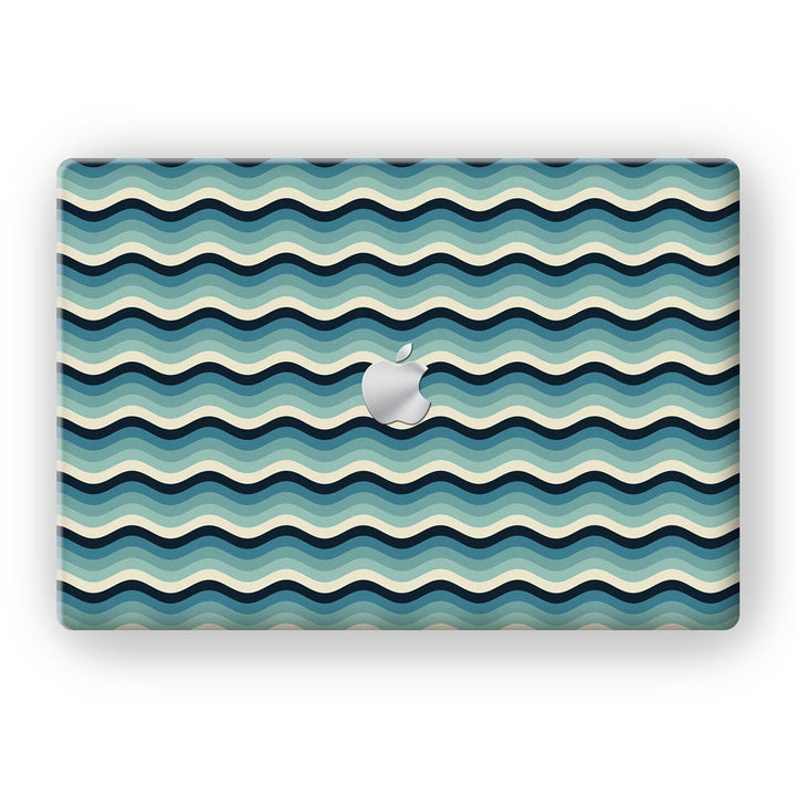 White Blue Waves - MacBook Skins