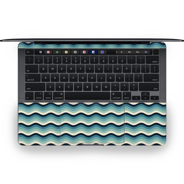 White Blue Waves - MacBook Skins