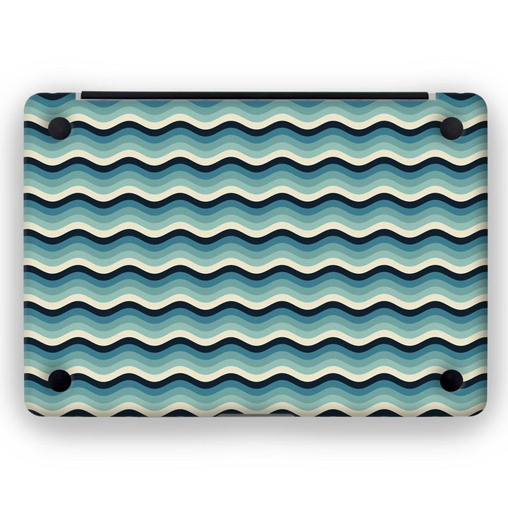 White Blue Waves - MacBook Skins