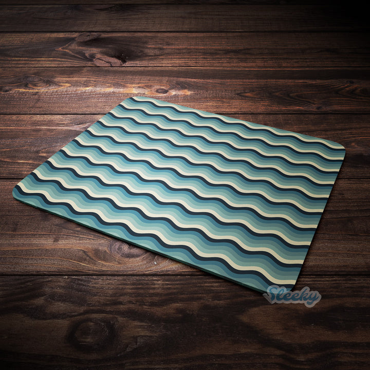 White Blue Waves - Mousepad