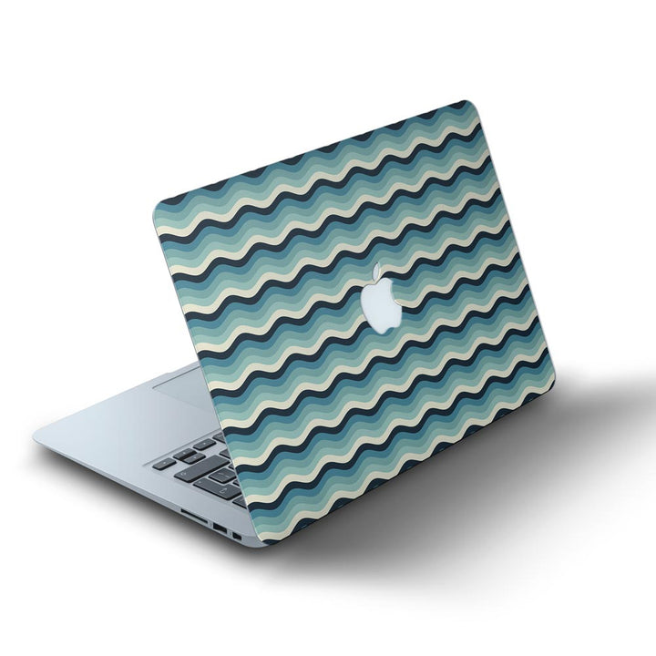 White Blue Waves - MacBook Skins