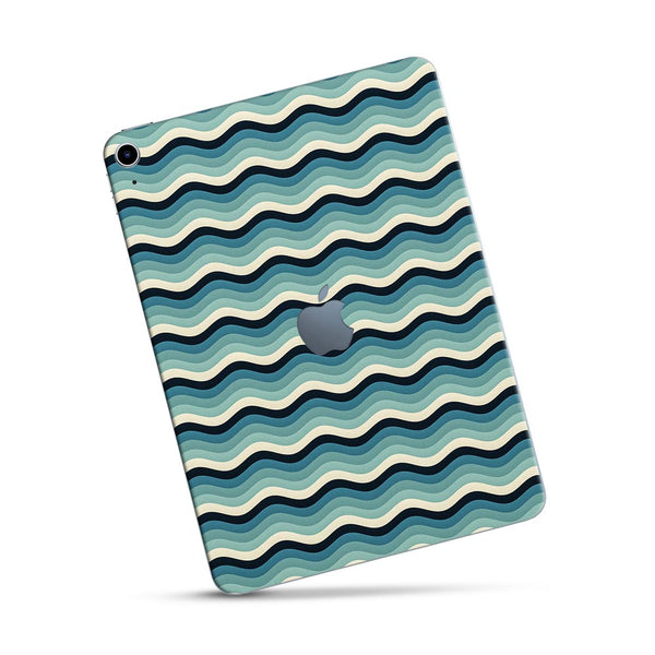 White Blue Waves - Apple Ipad Skin